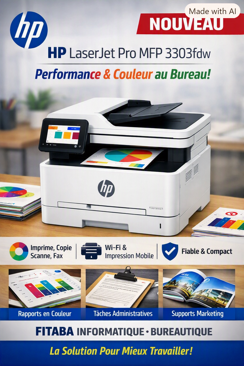 IMPRIMANTE HP LASERJET PRO MFP 3303 FDW